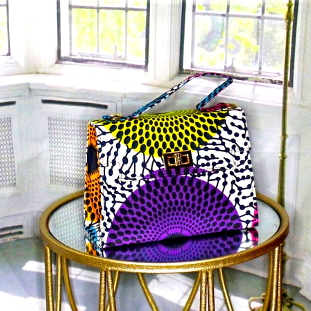 Ankara Handbag - White